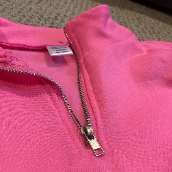 Really cute neon pink cropped half-zip! - Picture 2 of 3